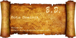 Bota Dominik névjegykártya